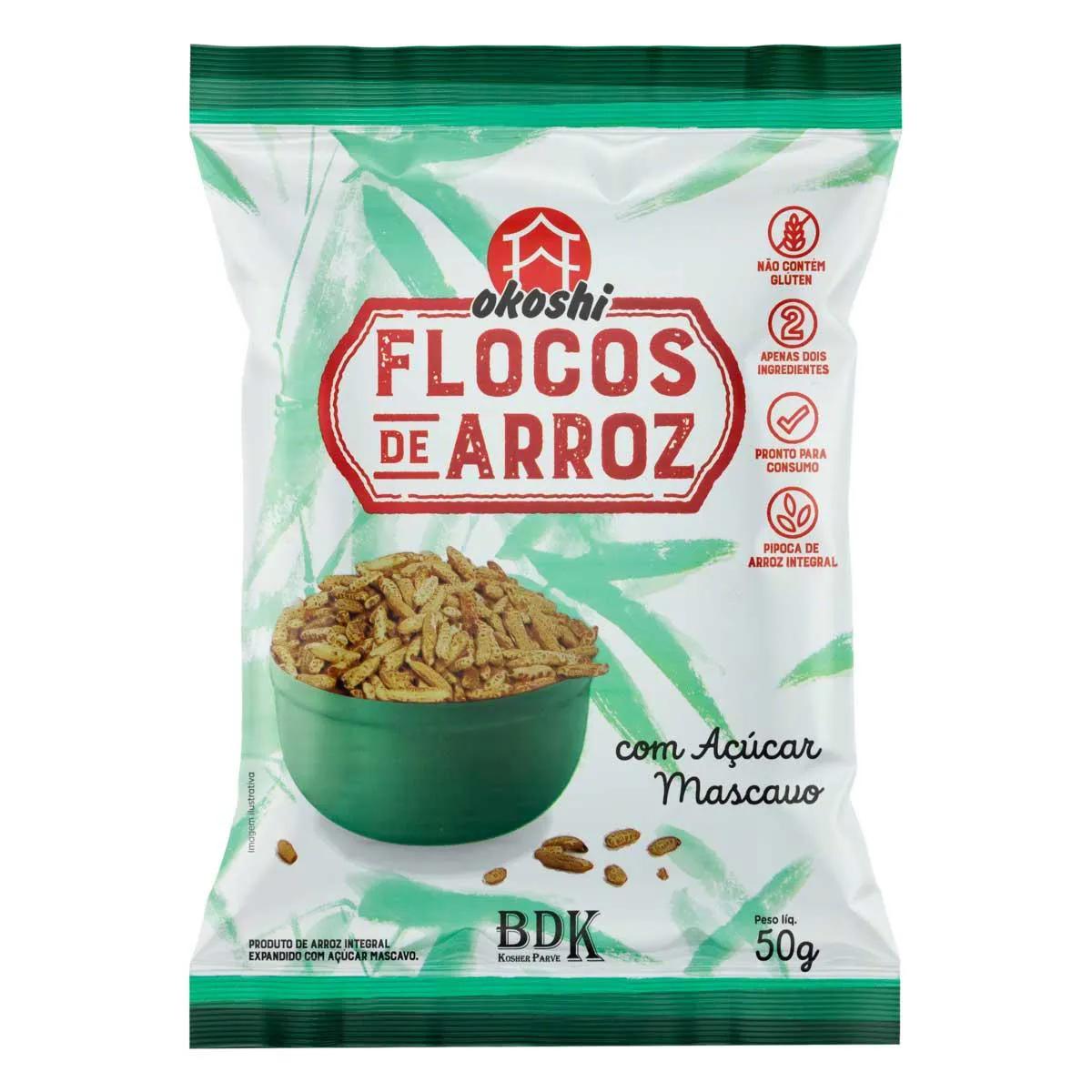 Flocos de Arroz Okoshi com Açúcar Mascavo 50g