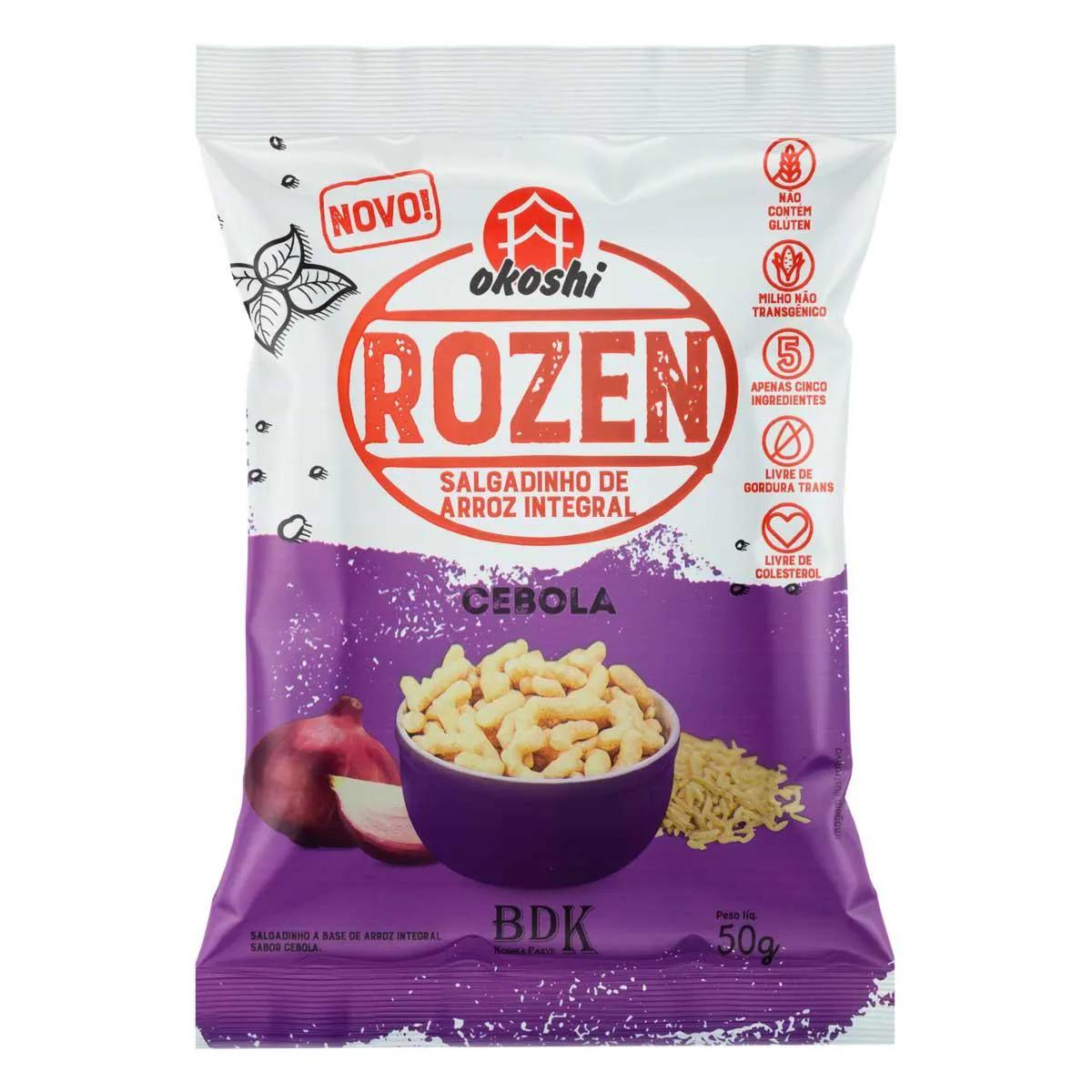 Salgadinho de Arroz Integral Okoshi Rozen Cebola 50g