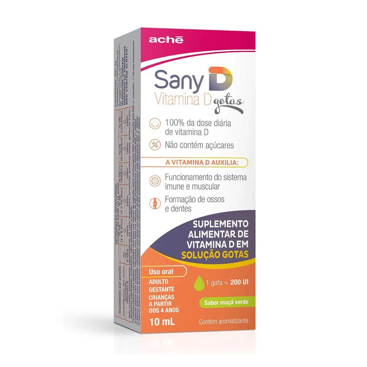 Suplemento Alimentar Sany D 200UI Maçã Verde Gotas com 10ml