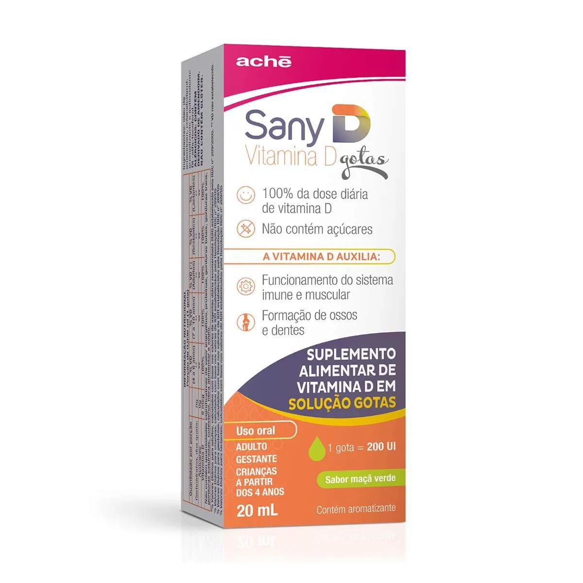 Suplemento Alimentar Sany D 200UI Maçã Verde Gotas com 20ml