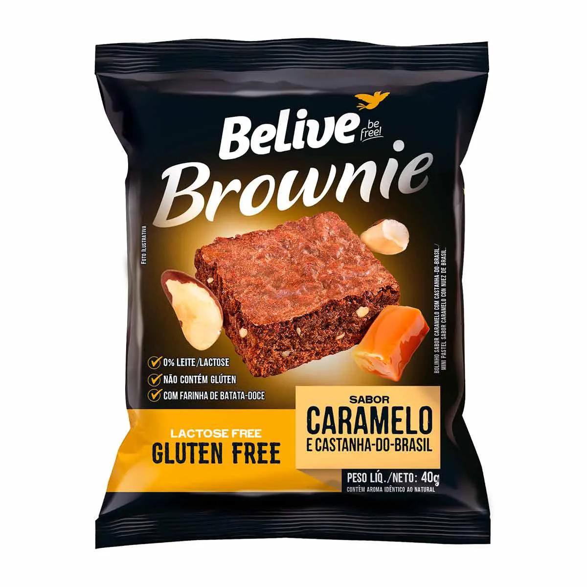 Brownie Belive Sabor Caramelo e Castanha-do-Brasil com 40g
