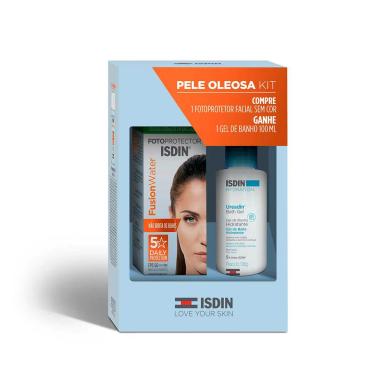 Kit Protetor Solar Isdin Fusion Water FPS60 com 50ml + Gel de Banho Ureadin com 100ml