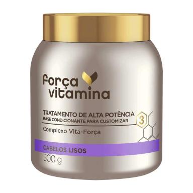 Máscara de Tratamento Força Vitamina Cabelos Lisos com 500g