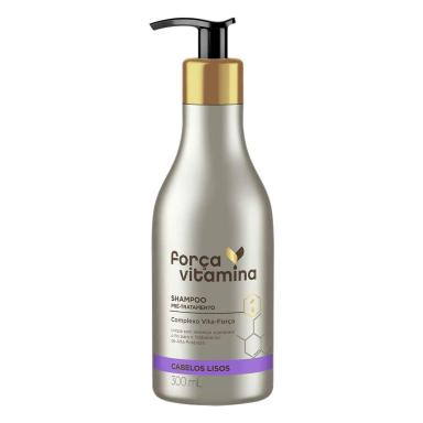 Shampoo Força Vitamina Cabelos Lisos com 300ml