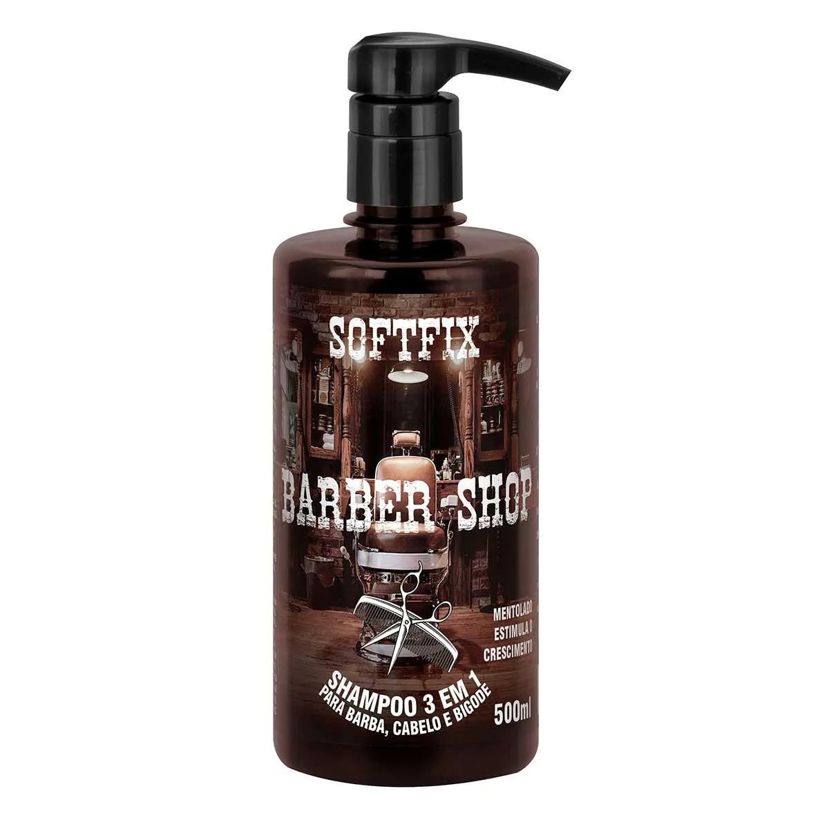 Shampoo 3x1 Soft Fix Barber Shop com 500ml