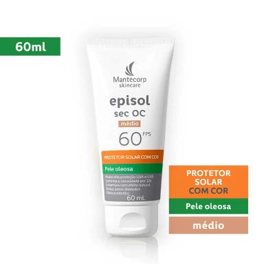 Protetor Solar Facial com Cor Episol Sec OC Médio FPS60 60ml