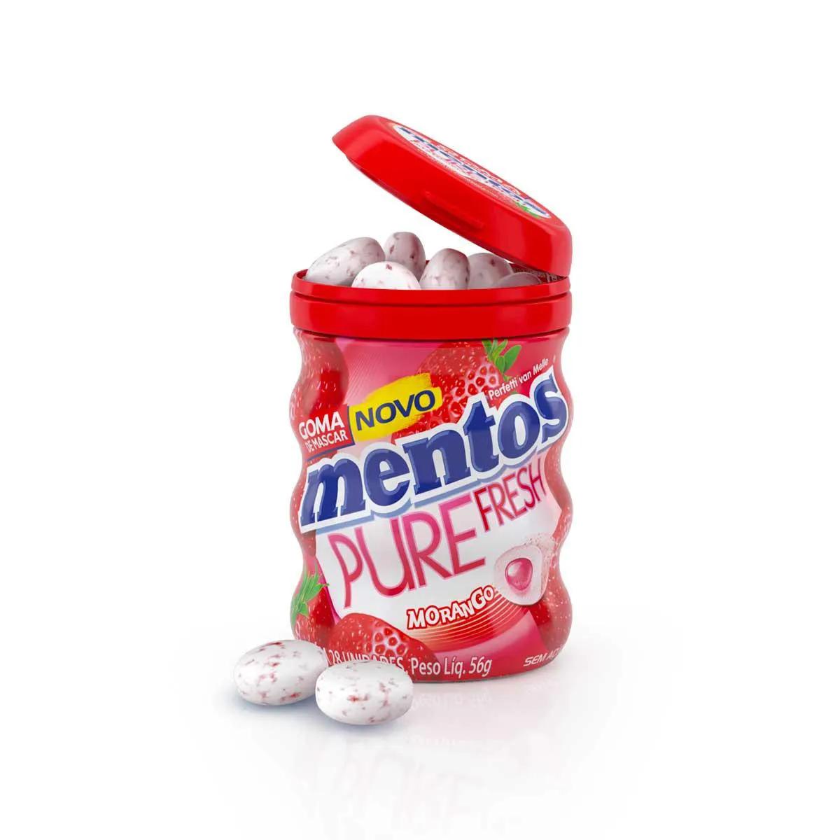 Goma de Mascar Mentos Pure Fresh Morango 56g