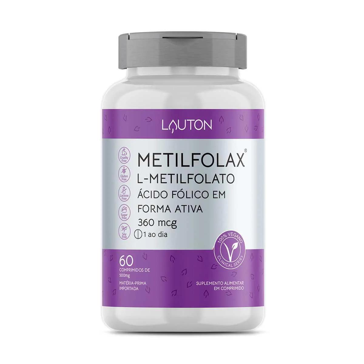 Suplemento Alimentar Metilfolax 360mcg Lauton 60 Comprimidos