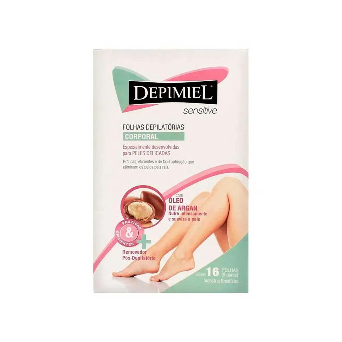 Folha Depilatória Corporal Depimiel Sensitive 16 Unidades