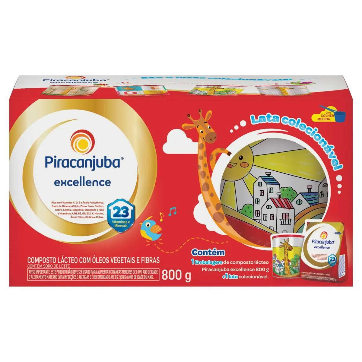 Kit Composto Lácteo Piracanjuba Excellence 800g + Lata Colecionável