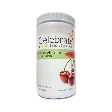 Suplemento Alimentar de Cálcio Celebrate Cereja 90 Tabletes Mastigáveis