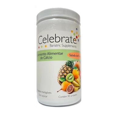 Suplemento Alimentar de Cálcio Celebrate Salada de Frutas 90 Tabletes Mastigáveis