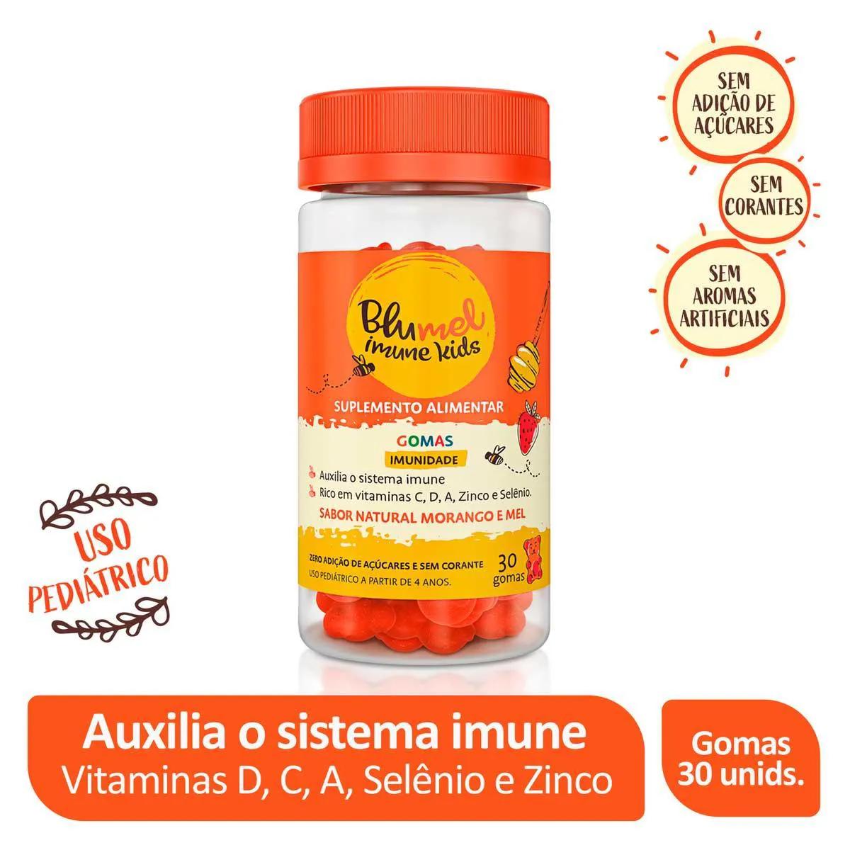 Suplemento Alimentar Blumel Imune Kids Morango e Mel 30 Unidades
