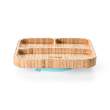 Prato Quadrado com Divisória Fisher-Price Bam N'Boo Azul - 1 Unidade