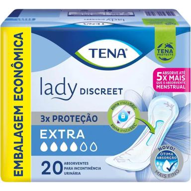 Absorvente Tena Lady Discreet Extra Incontinência Urinária - 20 Unidades