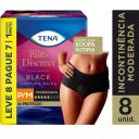 Roupa Íntima Feminina Tena Pants Discreet Black P/M 8 unidades