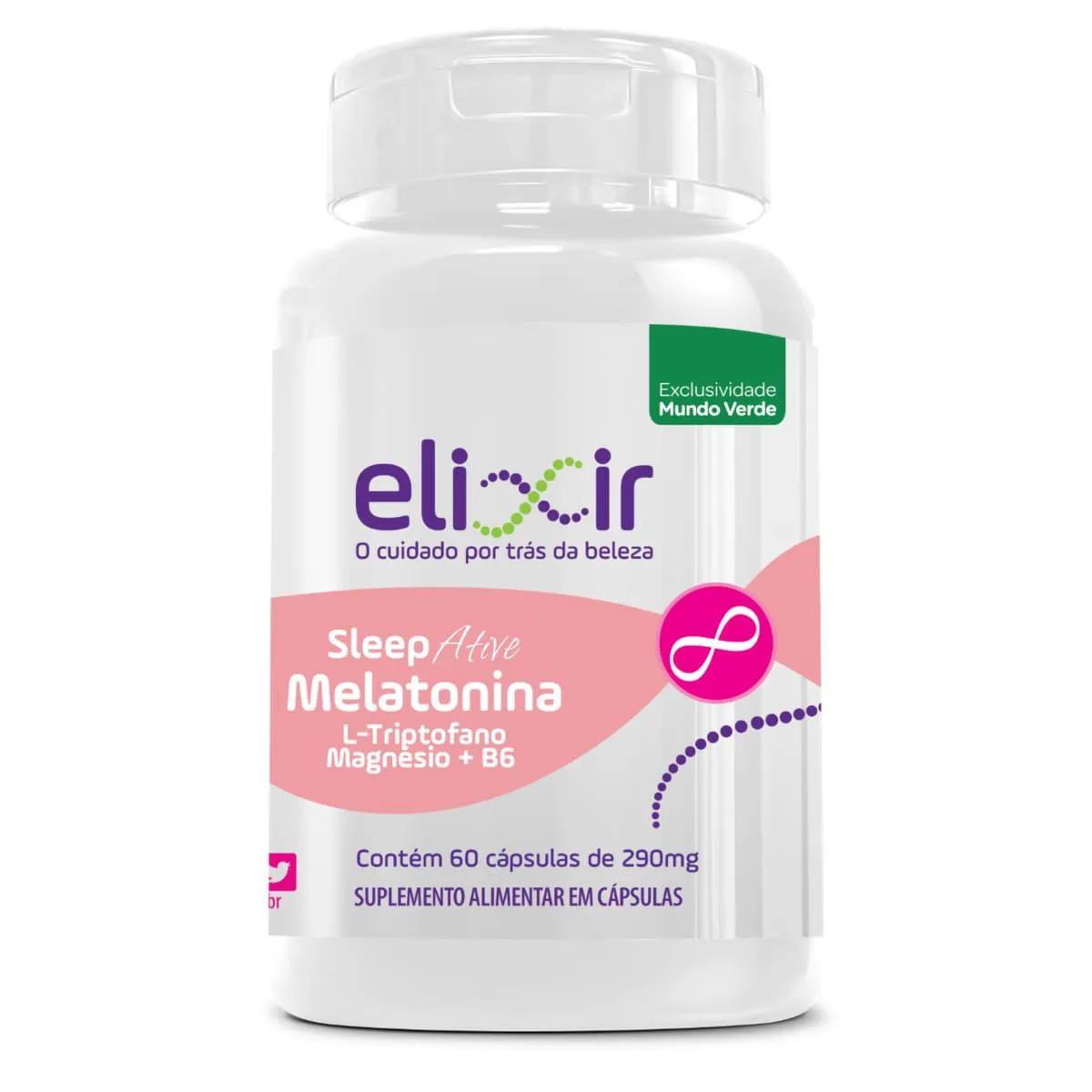 Suplemento Alimentar Elixir Sleep Ative de Melatonina, Triptofano, Magnésio e Vitamina B6 60 cápsulas