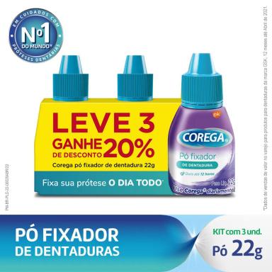 Kit Corega Pó 22g Leve 3 Ganhe 20% de Desconto