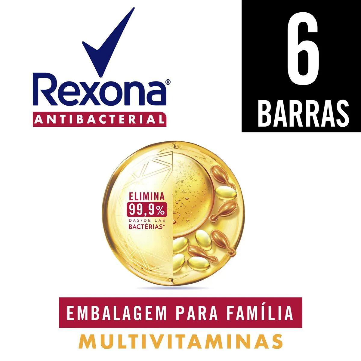 Kit Sabonete em Barra Rexona Antibacterial Multivitaminas - 6 Unidades de 84g cada