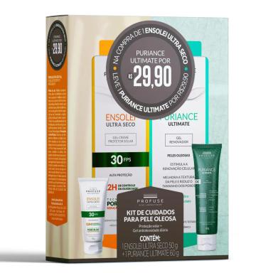 Kit Profuse Protetor Solar Ensolei Ultrasseco Gel Creme 50g + Gel Renovador Puriance Ultimate 60g
