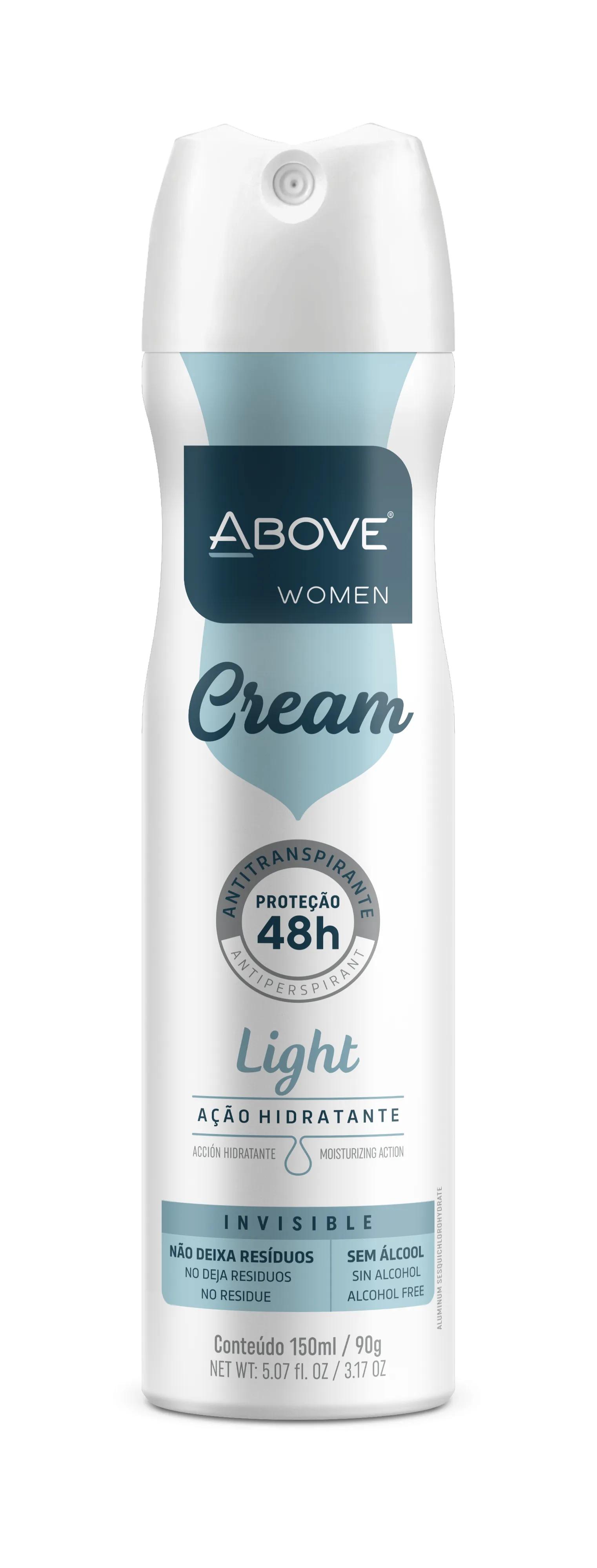 Desodorante Above Women Cream Light Aerossol Antitranspirante 150ml