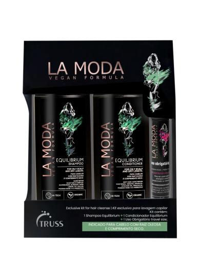 Kit Truss La Moda Equilibrium Shampoo 300ml + Condicionador 300ml + Mini Leave In Uso Obrigatório 30ml