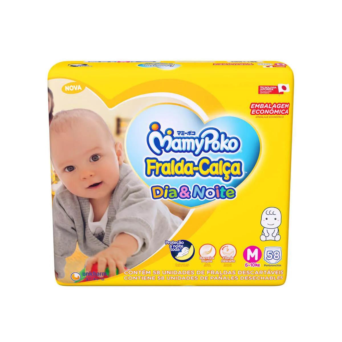 Fralda Calça Infantil MamyPoko Dia&Noite Mega M - 58 Unidades