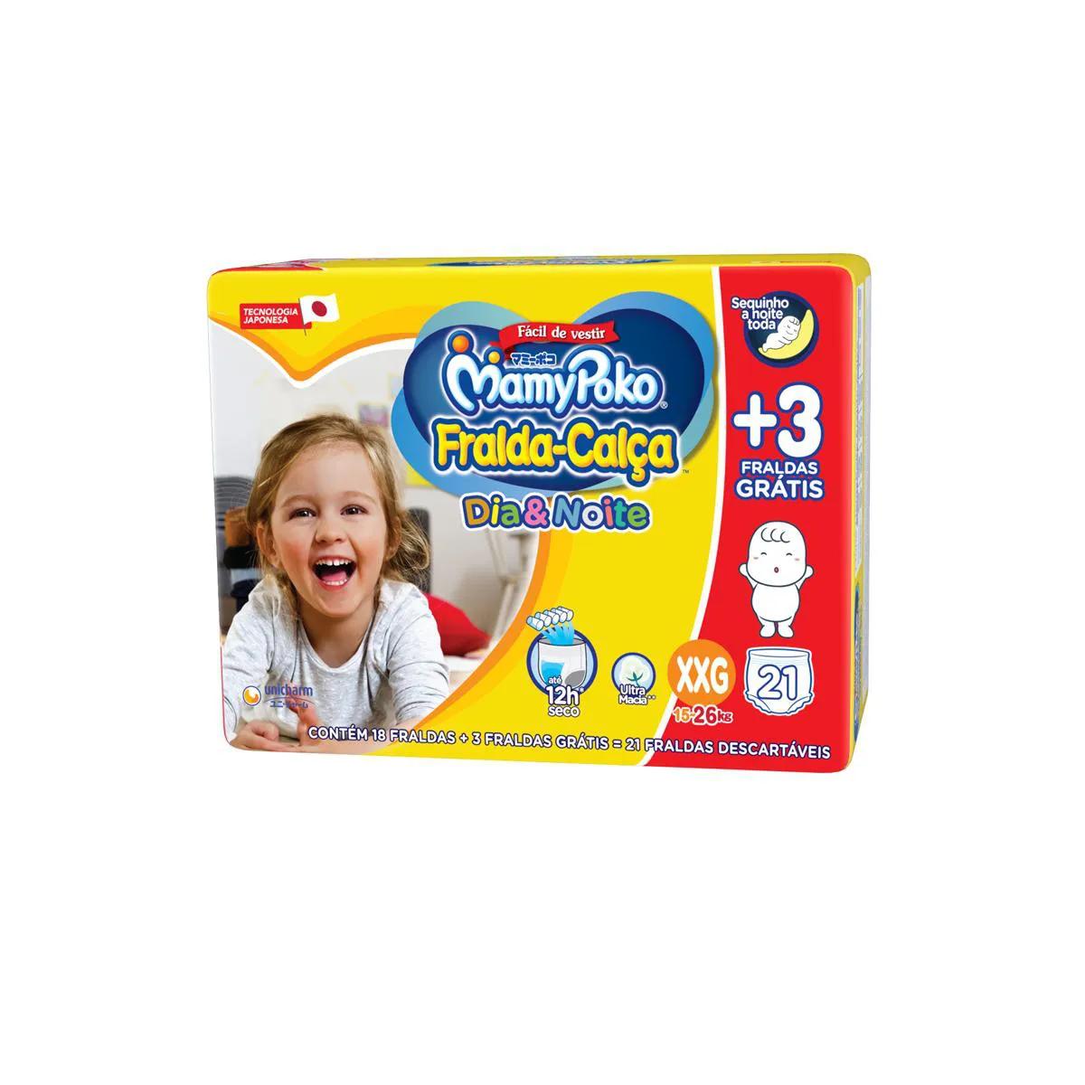 Fralda Calça Infantil MamyPoko Dia&Noite Jumbinho XXG - 18 Unidades