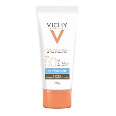 Protetor Solar Facial Vichy Hydra-Matte FPS 50 Cor 5.0 30g