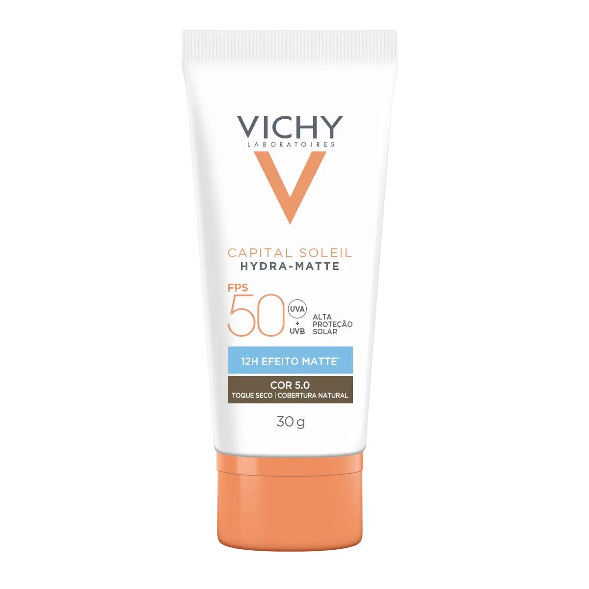 Protetor Solar Facial Vichy Hydra-Matte FPS 50 Cor 5.0 30g