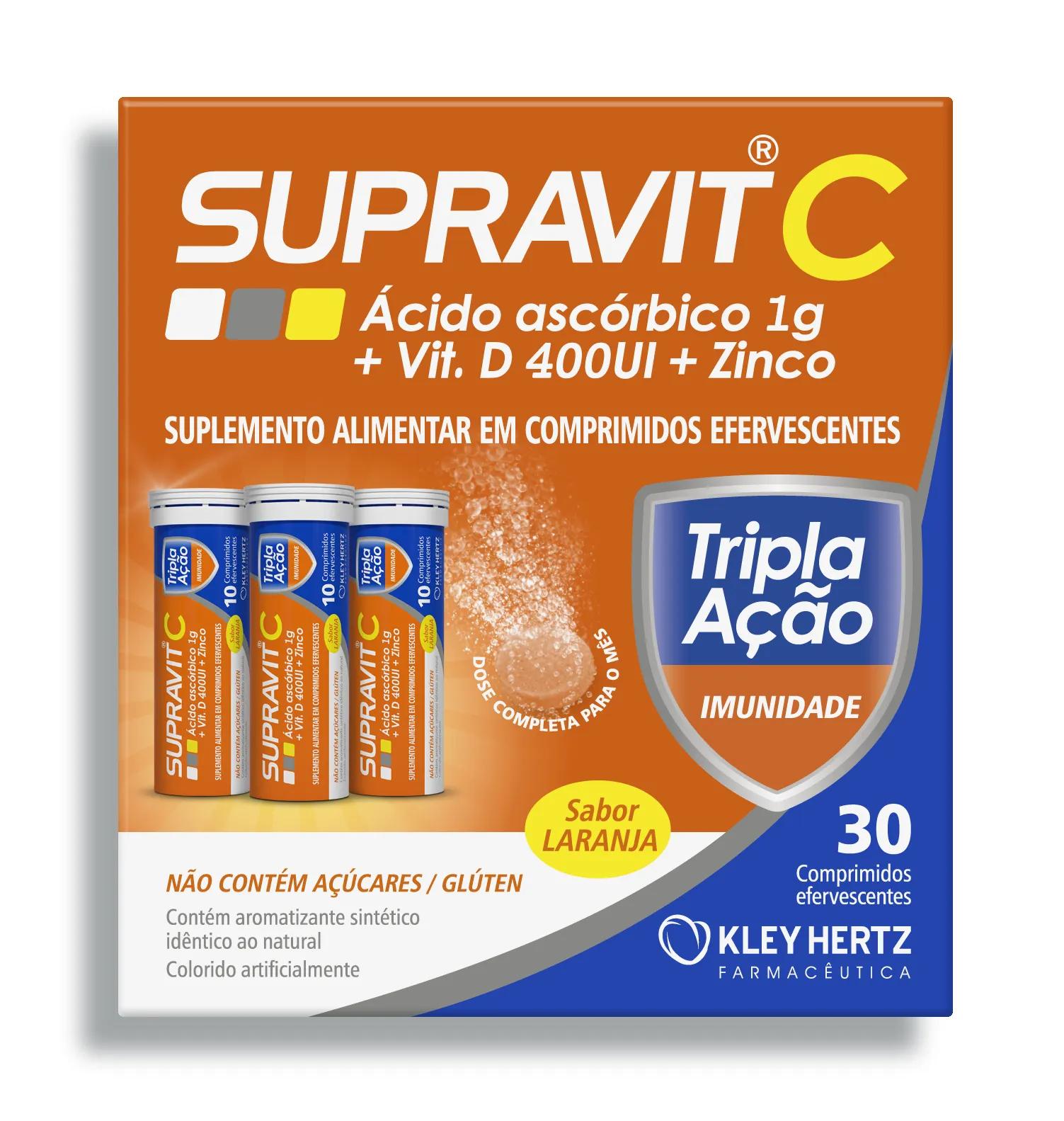 Vitamina C Supravit C Tripla Ação 30 comprimidos efervescentes