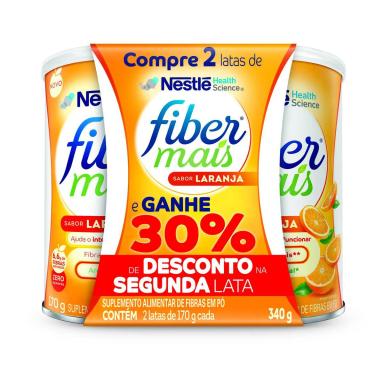 Kit Regulador Intestinal FiberMais Sabor Laranja 2 unidades com 170g cada