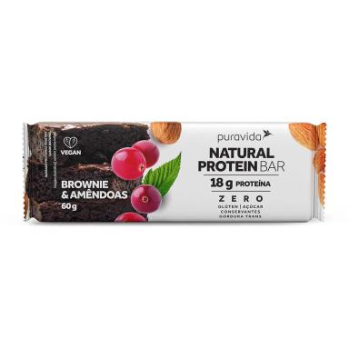 Barra de Proteína Puravida Natural Brownie & Amêndoas 60g