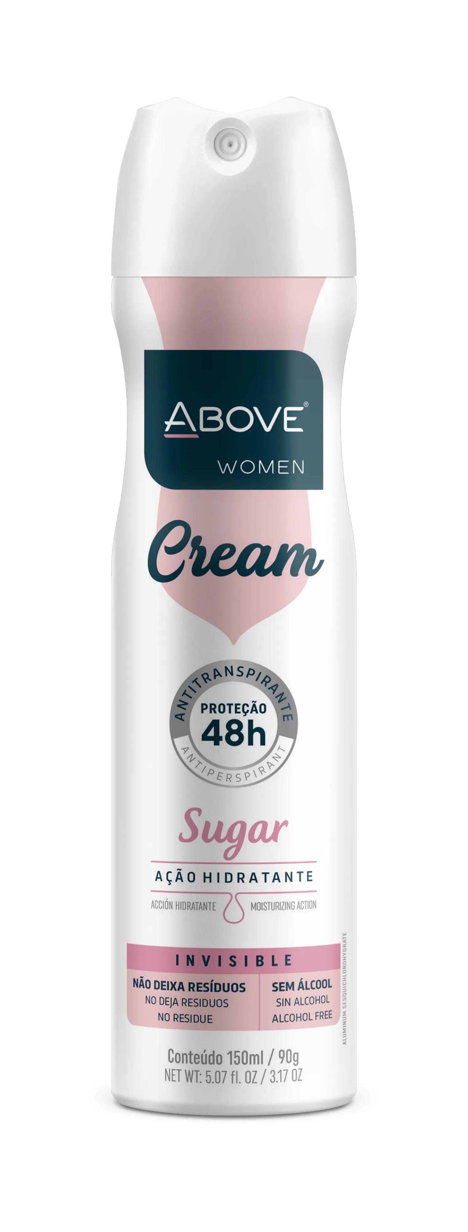 Desodorante Above Women Cream Sugar Aerossol Antitranspirante 150ml