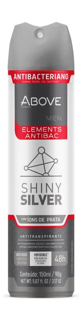 Desodorante Above Men Elements Antibac Shiny Silver Aerossol Antitranspirante 150ml