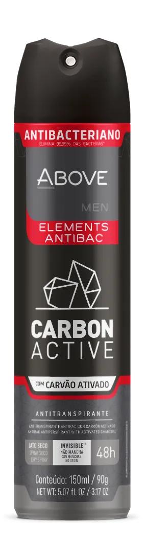 Desodorante Above Men Elements Antibac Carbon Active Aerossol Antitranspirante 150ml