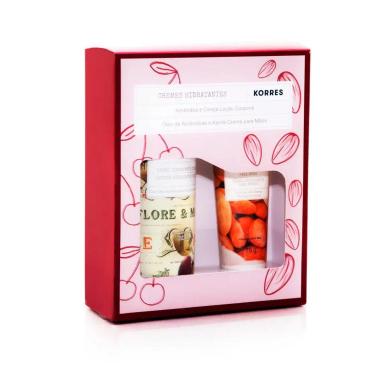 Kit Korres Loção Hidratante Corporal Amêndoa e Cereja 350ml + Creme para Mãos Amêndoa e Karité 75g
