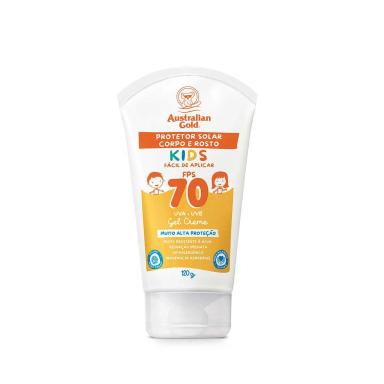 Protetor Solar Infantil Australian Gold Kids Gel Creme Corpo e Rosto FPS 70 120g