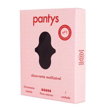 Absorvente Reutilizável Pantys Preto Fluxo Noturno 1 unidade