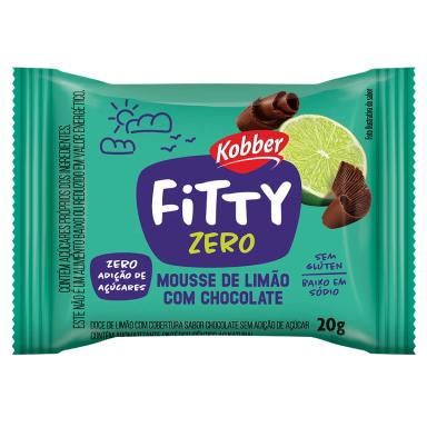 Mousse de Limão com Chocolate Kobber Fitty Zero Açúcar 20g