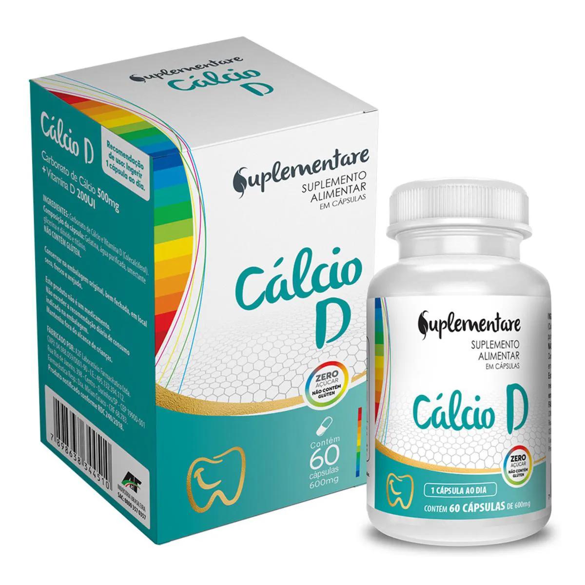 Cálcio D 600mg Suplementare 60 cápsulas