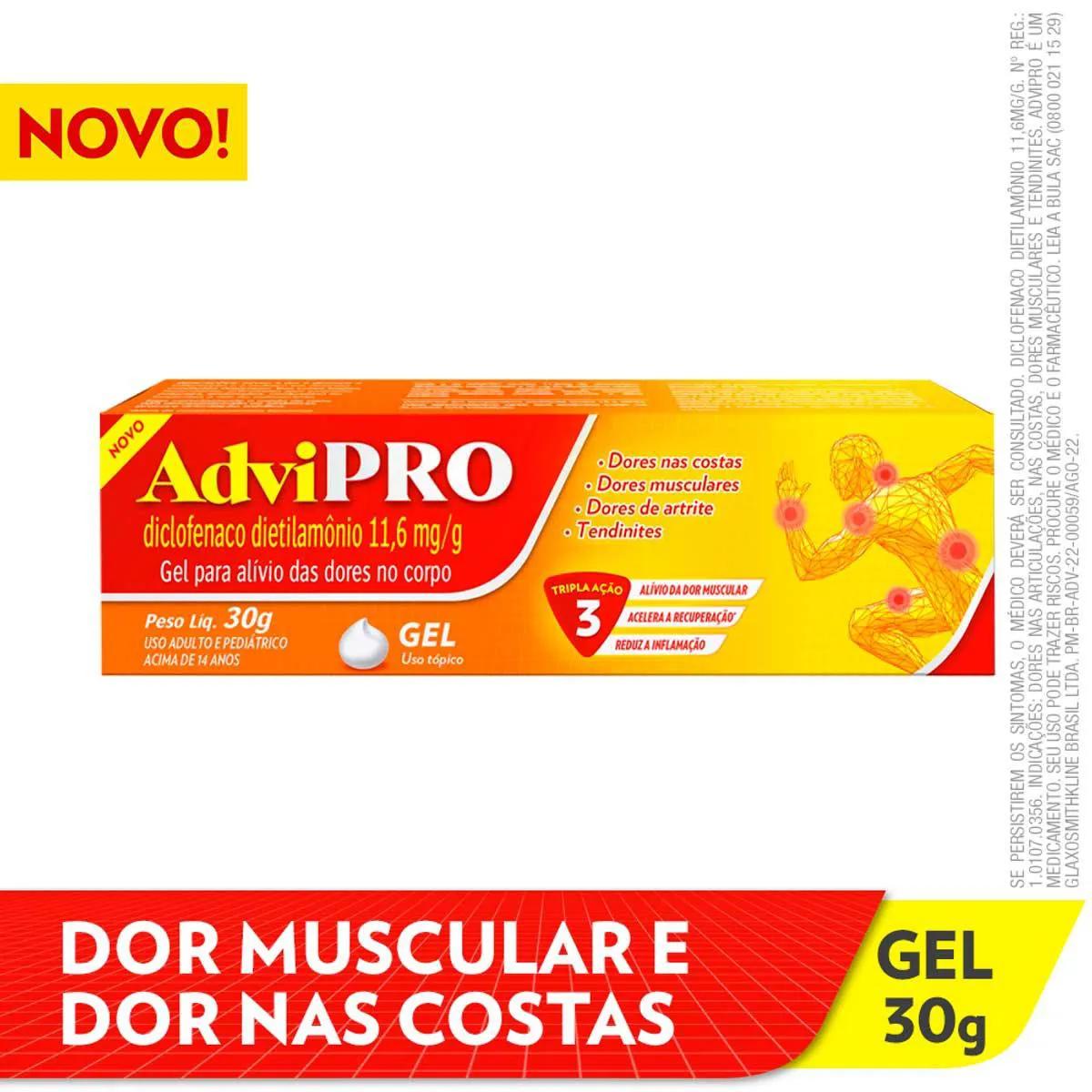 AdviPRO Diclofenaco Dietilamônio 11,6mg/g Gel 30g