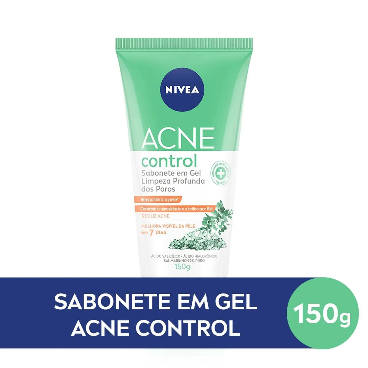 Sabonete Facial em Gel Nivea Acne Control Limpeza Profunda dos Poros 150g