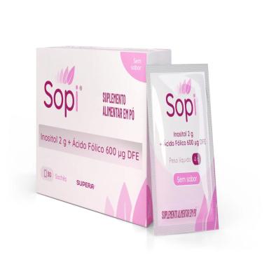 Suplemento Alimentar em Pó Sopi Inositol 2g + Ácido Fólico 600µg DFE 30 Sachês