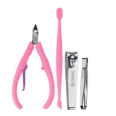 Kit de Cuidado para as Unhas Mundial Flex Rosa 4 peças