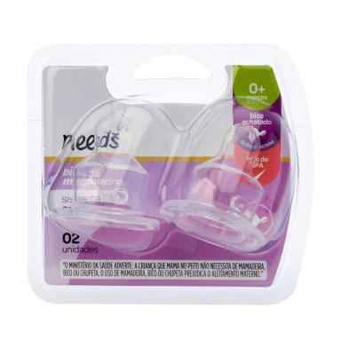Bico de Mamadeira Ortodôntico Needs Silicone Tamanho 1 0+ Meses 2 Unidades