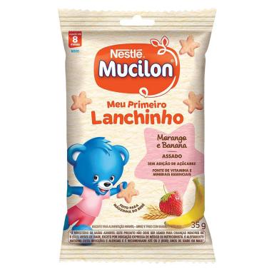 Snack Mucilon Meu Primeiro Lanchinho Sabor Morango e Banana 35g