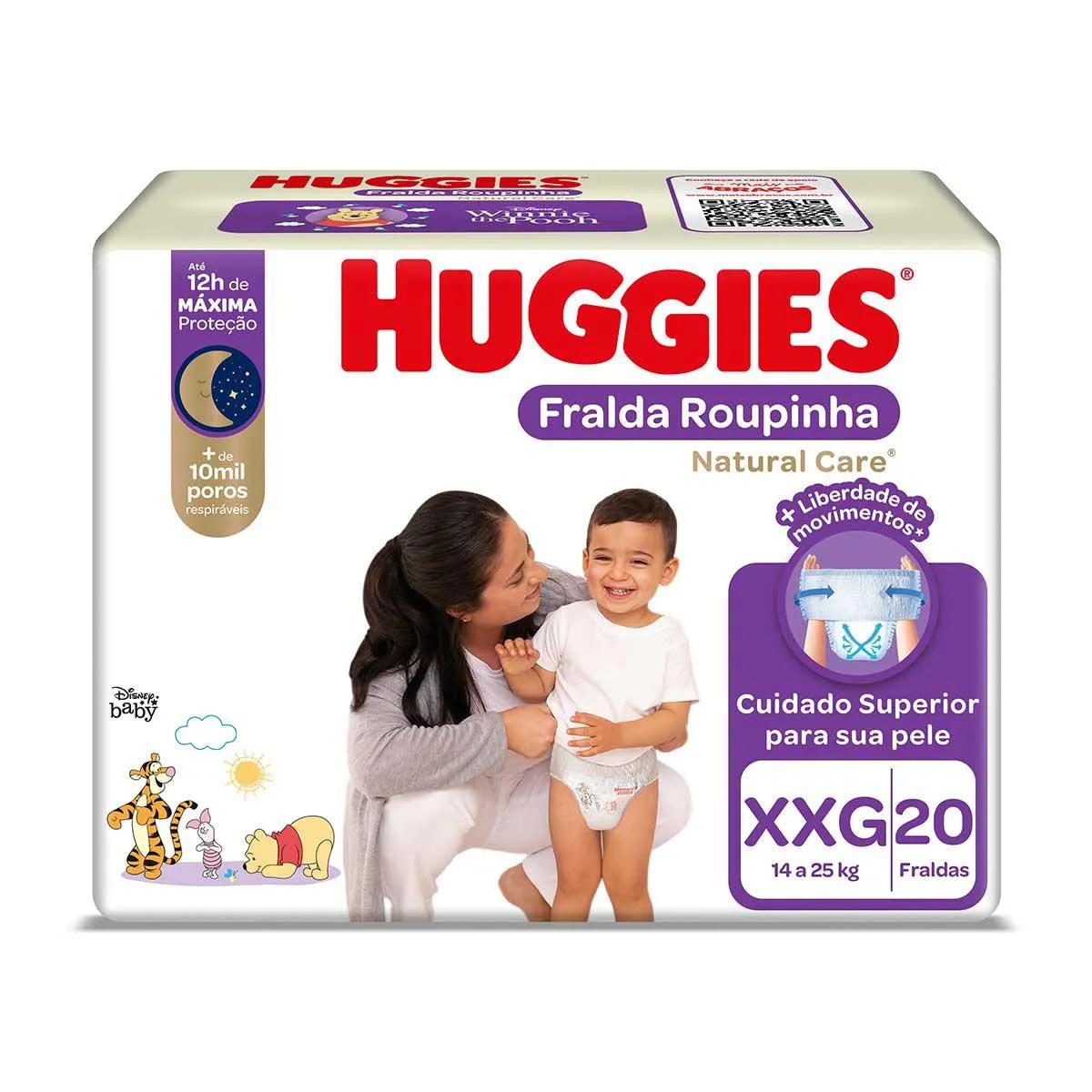 Fralda Huggies Roupinha Natural Care XXG Mega 20 unidades