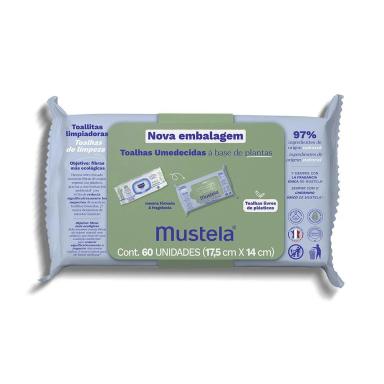 Toalha Umedecida Mustela à Base de Plantas 60 unidades
