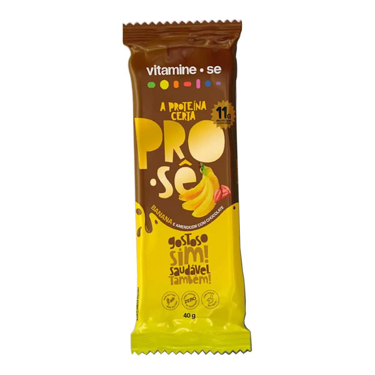 Barra de Proteína Pro-sê Banana e Amendoim com Chocolate Vitamine-se 40g